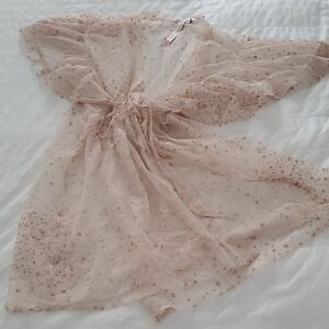 Stunning!!! Victoria's Secret Rose Gold Glitter Stars Lingerie Cover Up
